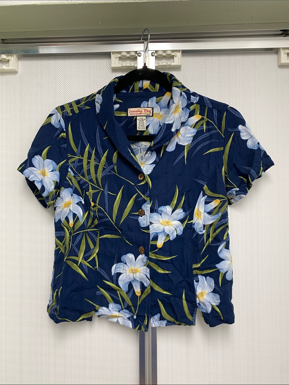 Navy Floral Short Sleeve Button-Down Shirt